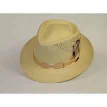 Men's Bruno Capelo Genuine Straw Hat Fedora Geneva Panama GA627 Natural image 2