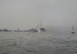 VTG Alva Cape Coast Guard Boats FDNY Explosion New York Photograph 8x10 B&amp;W - £23.48 GBP