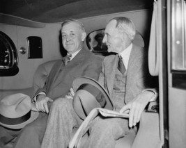 Henry Ford rides in car at White House with Detroit reporter 1938 Photo ... - $8.81+