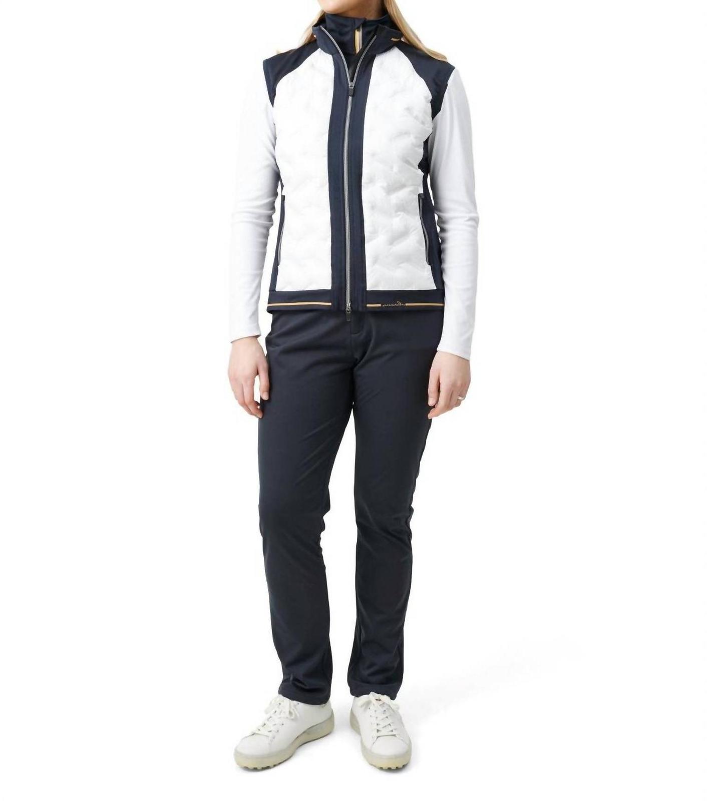 Abacus Sportswear Us Women Grove Hybrid Vest Navy White - $126.00