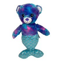 Build A Bear Mermaid Bear Plush Mer-Bear Tie Dye Blue Purple Pink Stuffed Animal - £19.83 GBP