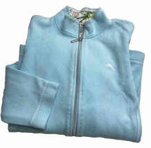 Tommy Bahama Full Zip Jacket Womens Large Light Blue Mock Neck Long Sleeve - £14.08 GBP