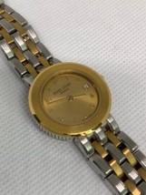 Vintage Favre Leuba Geneve Golden Dial 2/Tone Ladies Watch Luxury Quartz - £111.82 GBP
