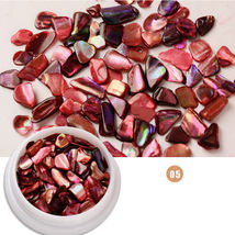 Colorful Red Shell Fragments Nail Art Decorations Ornaments - £4.35 GBP