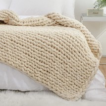 Yaapsu Chenille Throw Blankets, Chunky Knitted Throw Blanket For, Chunky Yarn. - £41.03 GBP