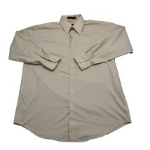 Claiborne Shirt Mens L Beige Button Up Long Sleeve Collared Dress Shirt - £20.44 GBP