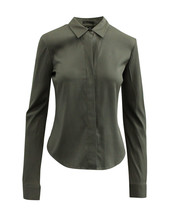 Theory Button Down Shirt In Silk Women Grey S - £133.35 GBP