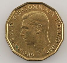 1945 Großbritannien 3 Pence (UNC) Handgehoben Zustand - $708.97 MXN