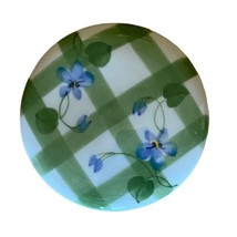 Andrea by Sadek Porcelain Candle Jar Topper Style H Green with Violets - $5.82