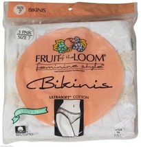 New Vtg 90s Fruit Of The Loom Bikini Panties Size 7 Solid White 3 Pair Deadstock - £16.53 GBP