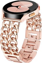 Rose Gold 20mm Band Compatible With Galaxy Watch 6/5/4 Cowboy Chain Band - $18.37