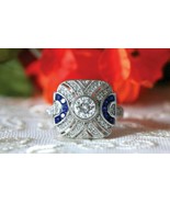 Vintage Art Deco Engagement Ring 1.9ct Round Cut Diamond 14k White Gold ... - $180.54 CAD