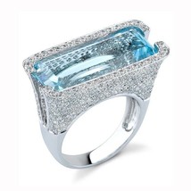Ring - Natural Aquamarine Zircon Wedding ring. - £139.31 GBP