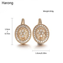 Lity zircon crystal drop earrings gold color hollow round fashion aesthetic earring for thumb200