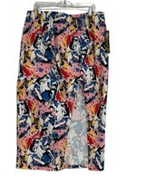 Like An Angel Skirt Women&#39;s 3X Multicolor Straight Maxi with Slit NEW - £18.90 GBP