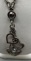 Chain Necklace Hearts Acrylic Stones Loop Guess Made Lobster Claw Closur... - $6.76