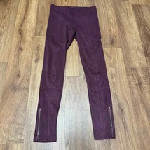 Express Women Faux Suede Wine Red Pull On Legging Pants Ankle Zip Size XS - £14.24 GBP