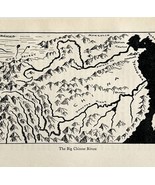 1932 Yangtze Hwang Ho Rivers China Interpretive Map Print Van Loon Geogr... - $38.59 CAD