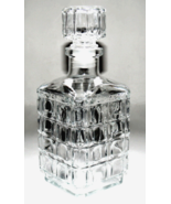 Vintage Waffle Block Clear Glass 9 inch Square Whiskey / Bourbon Decanter - $37.41 CAD