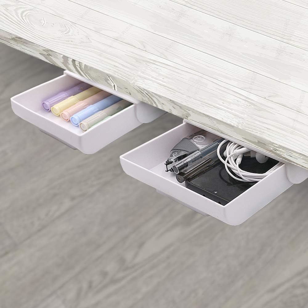 2 Pack Hidden Desktop Organizer Pen Holder For Desk Self-Adhesive, Slide... - $29.94