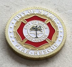 City Of MIAMI FIRE RESCUE Challenge Coin With Special Black Velvet Case. - £21.35 GBP