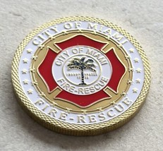 City Of MIAMI FIRE RESCUE Challenge Coin With Special Black Velvet Case. - £20.89 GBP