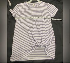 GTOG Girls Lavender Stripe Knot Top Small Age 7-8 NWT image 4