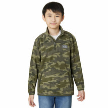 Eddie Bauer Youth Size X-Small 5/6, 1/4 Zip Fleece Sweater, Green Camo - £13.53 GBP