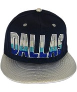 Dallas City Name Textured Brim Adjustable Snapback Baseball Cap (Navy/Si... - £12.74 GBP