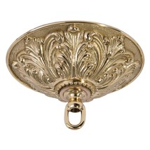 Heavy, Antique Style Polished Brass Canopy Kit, 5 1/2&quot; Dia., Polished &amp; ... - £94.31 GBP