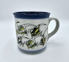 Vintage Otagiri Angel Fish School 10 Oz Stoneware Coffee Mug / Cup - Japan - $8.90