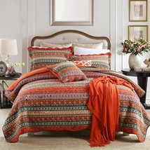 NEWLAKE Striped Classical Cotton 3-Piece Patchwork Bedspread Quilt Sets, Queen - £56.73 GBP