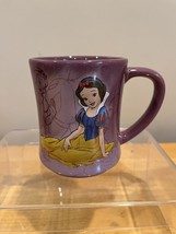 Snow White 3D Relief Embossed Disney Store Purple Ceramic Coffee Mug - $14.84