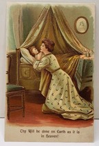 Thy will be done on earth as it is in Heaven, Lady &amp; Child Embossed Postcard E11 - £5.54 GBP
