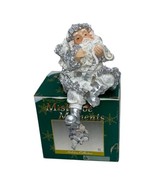 Elegant Christmas Stocking Hanger Silver Santa Claus From Cornerstone Cr... - $9.50