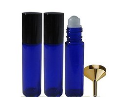 Perfume Studio Roller Bottle Set of 1 Perfume Funnel &amp; 3 Glass Cobalt Roll On Bo - £7.18 GBP