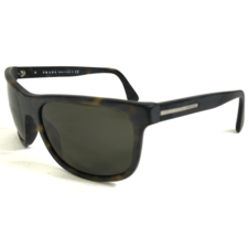 Prada Sunglasses SPR 15R HAQ-4J1 Matte Tortoise Square Frames with Green Lenses - £88.09 GBP