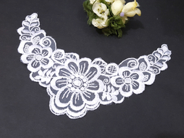 3 pcs -10 pcs White Flower Lace Patch Motif Appliques Crafts Supply Sew on A58 - £4.47 GBP+