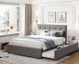 With Twin Xl Trundle And 2 Drawers,Linen Fabric Bedframe With Headboard ... - $549.99