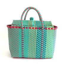 2 Color Women Durable Weave Beach Bag Woven Bucket Bag Casual Tote Handbags Bags - £44.22 GBP