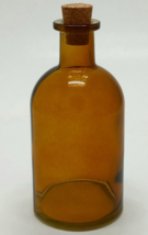 Amber Colored Round Glass Apothecary Style Medicine Bottle/Bud Jar H = 5... - $14.85