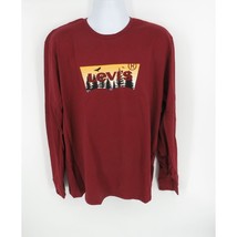 Levi&#39;s Men&#39;s Long Sleeve Burgundy Graphic Tee Small New With Tags - $23.76