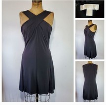 Michael Kors Size 12 Dress LBD Black Formal Casual Stretchy Cross Modest... - $32.34