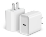 [2 Pack] Iphone 15 Charger Block Mfi Certified Usb C Wall Charger 20W Pd... - £13.42 GBP