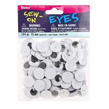 Sew On Eyes Movable Black - 15Mm - $19.03