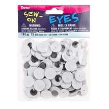 Sew On Eyes Movable Black - 15Mm - $19.44