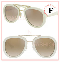 Miu Miu Collection 05V White Gold Mirrored Crystal Bar Sunglasses MU05VS Women - £245.32 GBP