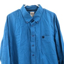 Cinch Shirt Size XL Blue Checkered Gingham Cotton Long Sleeve Western Me... - £38.69 GBP
