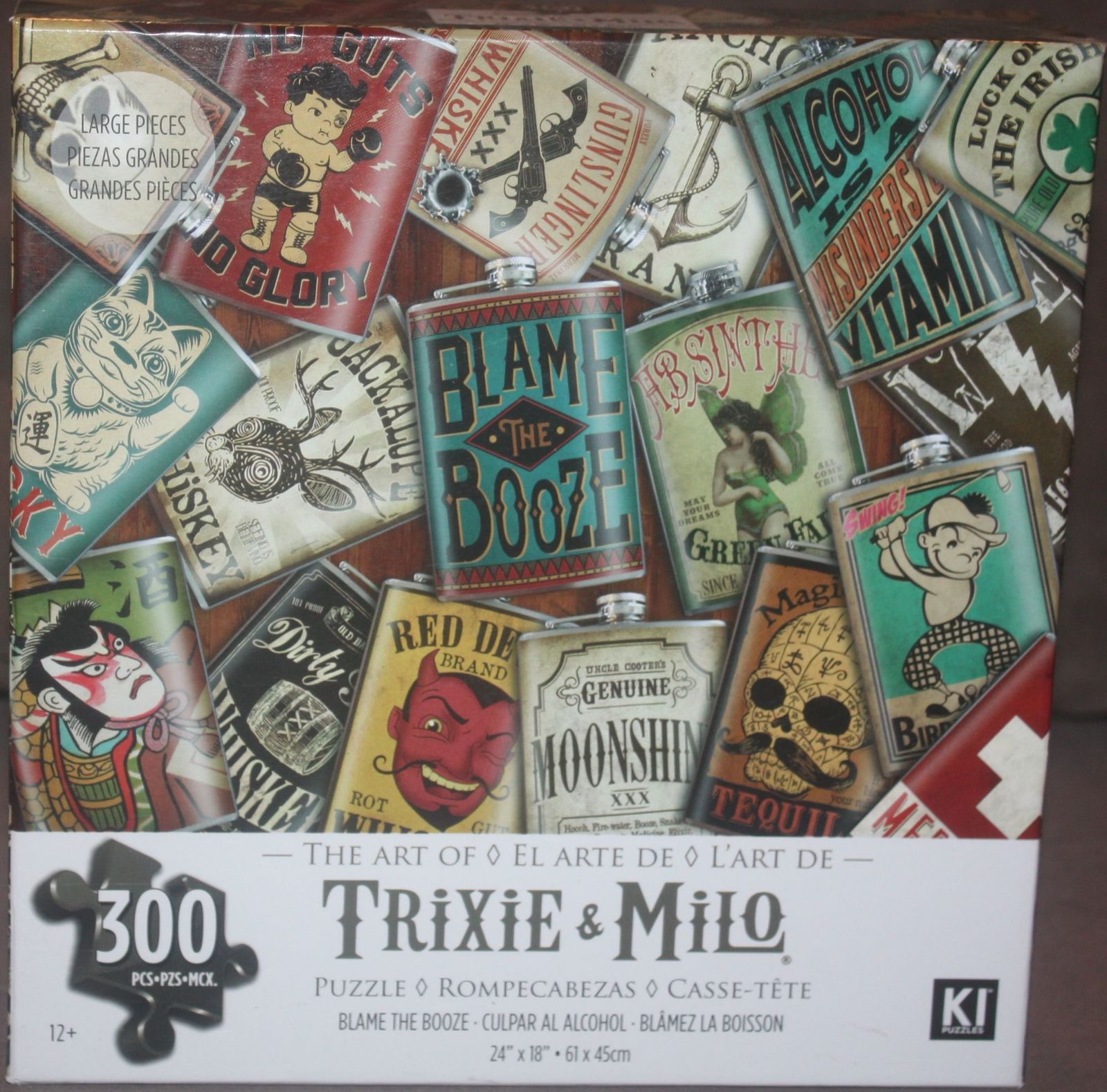 2021 Karmin The Art of Trixie &amp; Milo Blame the Booze 300 Piece Puzzle - ... - $10.00