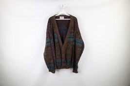 Vtg 90s Coogi Style Mens Large Ed Bassmaster Geometric Knit Cardigan Swe... - £63.26 GBP